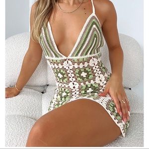 Crochet mini dress for summer!! Size S/M